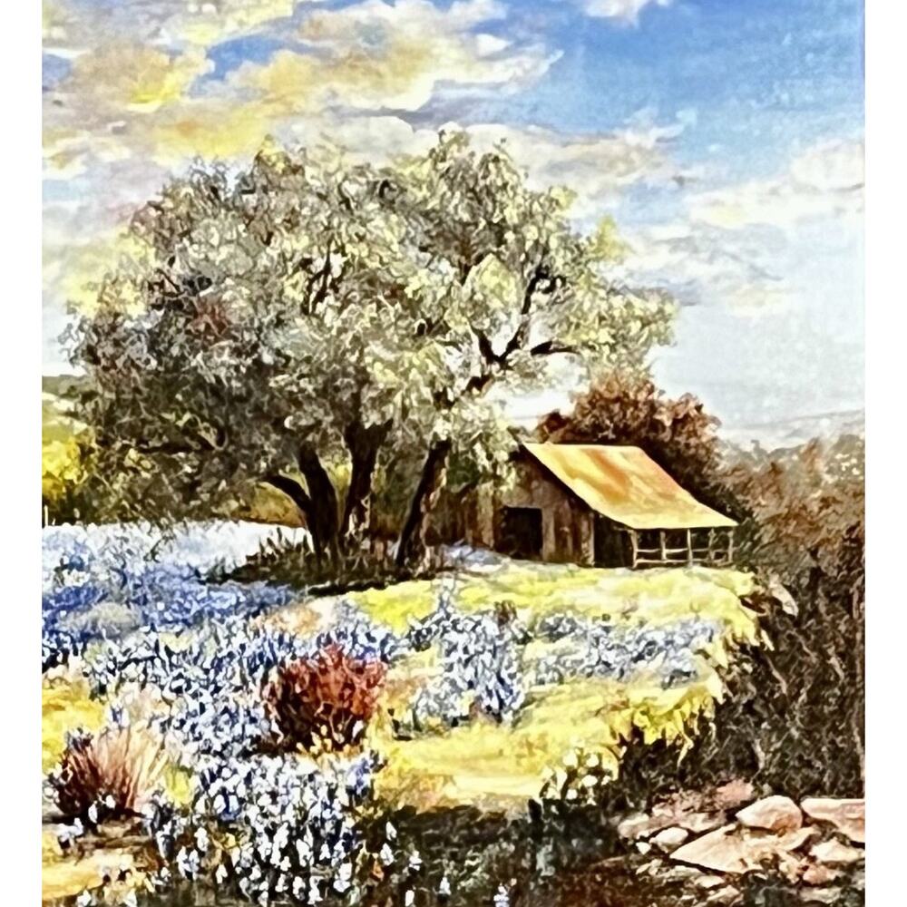 VTG Texas Bluebonnet Oil Painting on Canvas - Hill Country- Signed Eileen Arnold - Picture 7 of 15